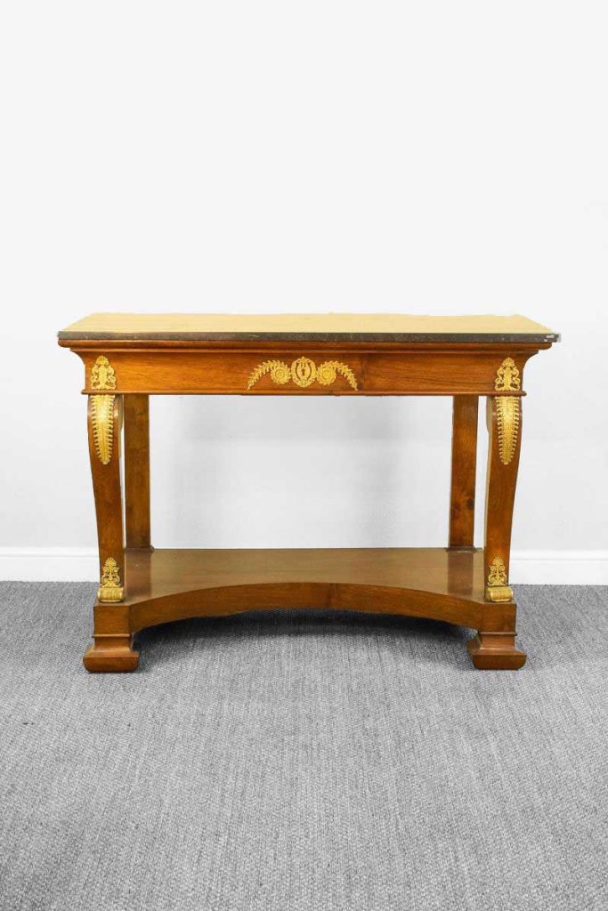 Early 19th Century French Empire Mahogany Console Table with Grey